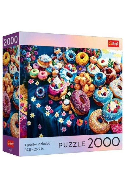 Puzzle Colectia SUA Gogosi colorate cu poster inclus, 2000 de piese