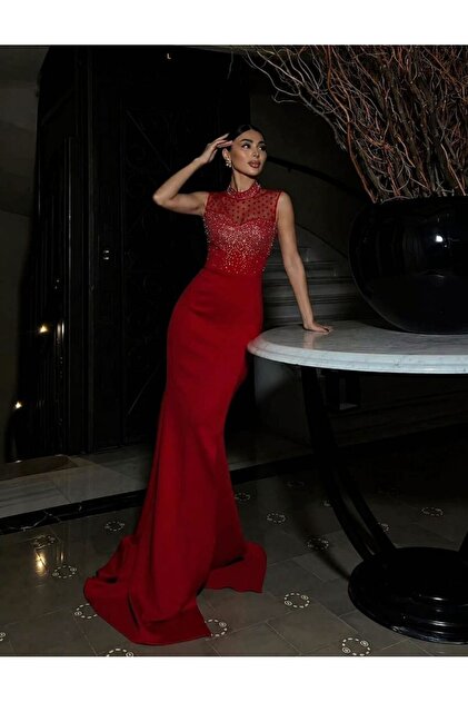 cocktail dress red scuba dress
