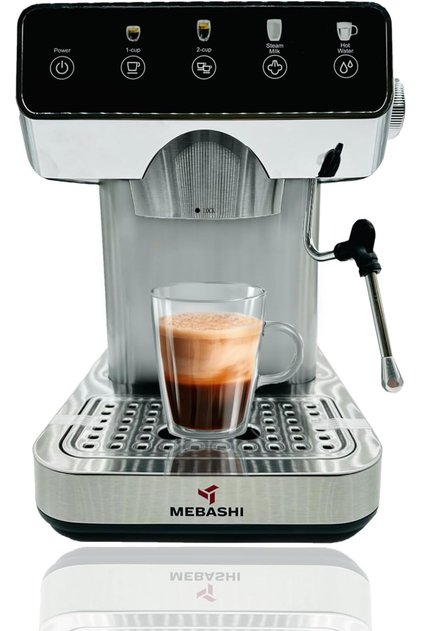 Espresso Coffee Machine - 1.2L, 20 Bar, Stainless Steel, Dual Filter,(1150-1360W) Detachable Frothing Nozzle (ME-ECM2113)