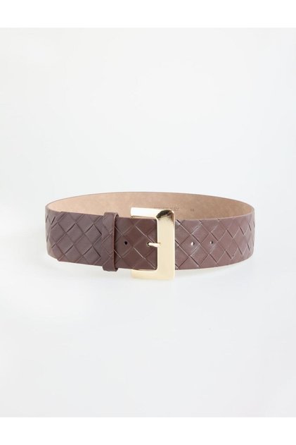 Brown Knitted Textured Belt