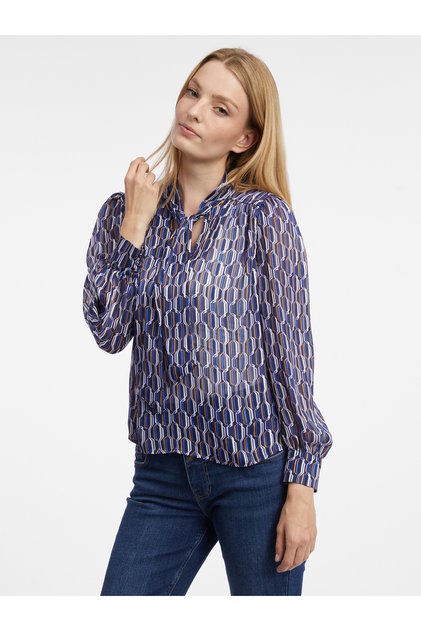 Bluză de damă albastră cu model