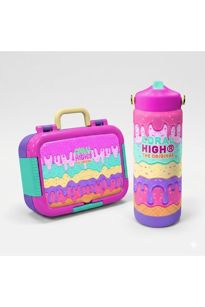 Kids Stainless Steel Lunch Box and Steel Thermos Set