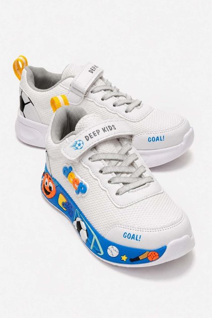 Children's Anorak Illustrated Velcro Sports Shoes 26-30 White Smoke