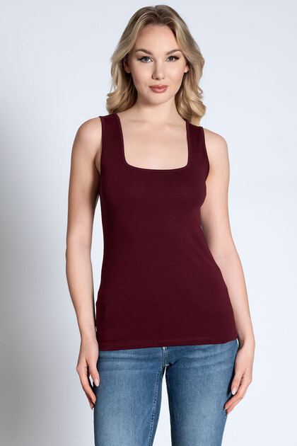 6529 Zero Sleeve Square Neck Women's Tank Top
