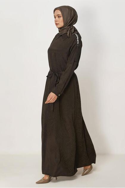 Belted Shirt Collar Dress 46621