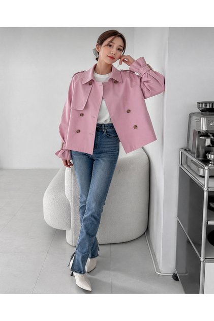 Biker Style Short Trench Coat