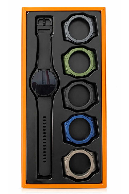 Ceas Digital LED barbatesc cu Carcase interschimbabile, Alarma, Cronometru si Afisaj Modern Minimalist, Negru
