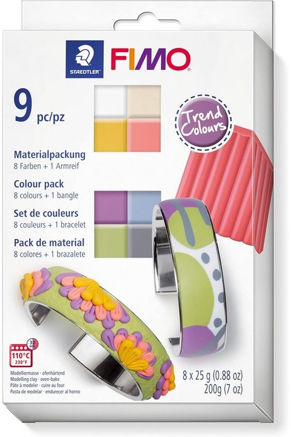 Fimo Soft 25gr x 8 Renk Polimer Kil Set, Trend Renkler / C8-1P