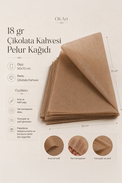 Chocolate Brown Wrapping Paper 50X70 cm 25 Pcs Thin Semi-Transparent Gift Wrapping Paper / Gift Paper