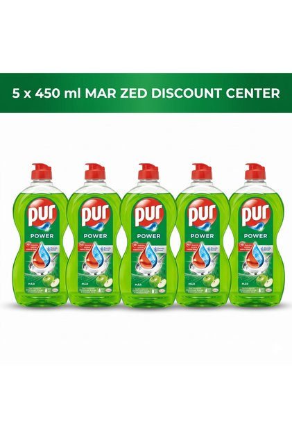 Pur Power Detergent de vase cu mere, 5x 450ml
