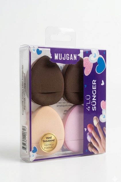Mini Boy Kapatıcı ve Kontür Süngeri - Parmak Geçmeli 4 Adet