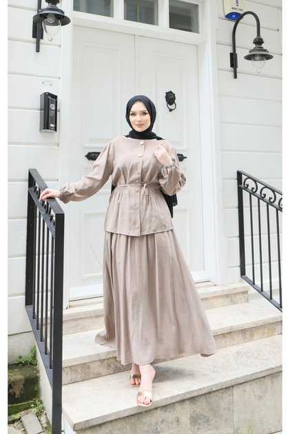 Modal Suit with Gathered Skirt