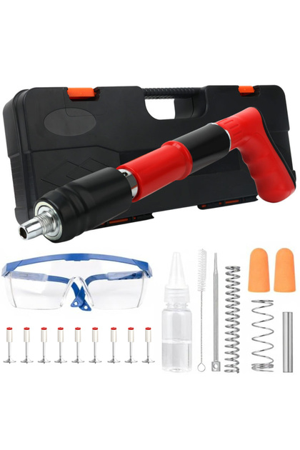 Concrete Nail Gun Kit, Manual Nail Gun for Concrete, Woodworking Decoration Nailer Gun, Wall Fastening Tool