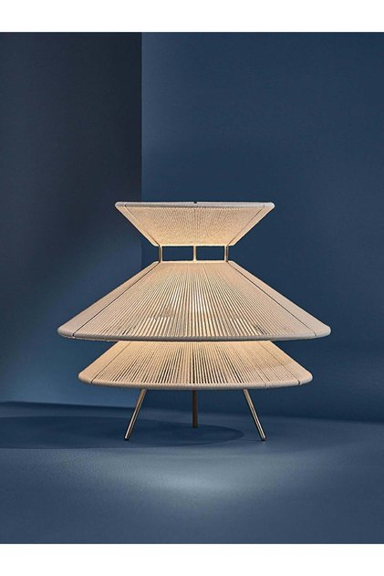 Kyoto Masa Lambası Abajur 30 CM | Japandi Tasarım Kağıt İp El Yapımı Dekoratif Abajur | Modern İskandinav Komodin Salon Konsol Lambası