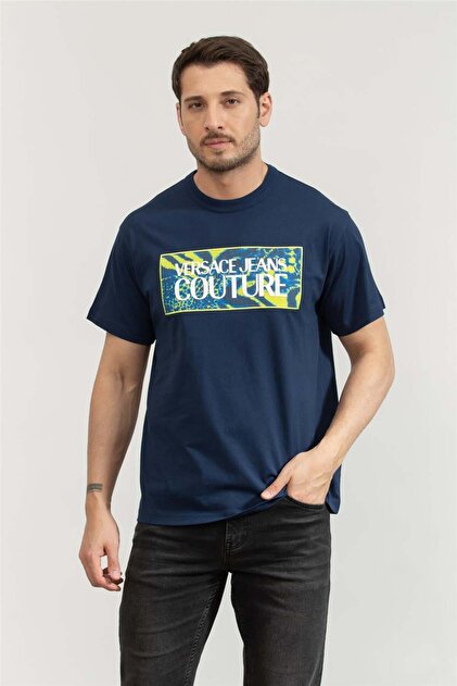 VERSACE JEANS COUTURE Erkek Bisiklet Yaka T-Shirt Çok Renkli