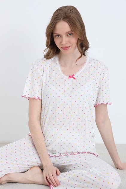 Jacquard Viscose Lace Women's Pajama Set