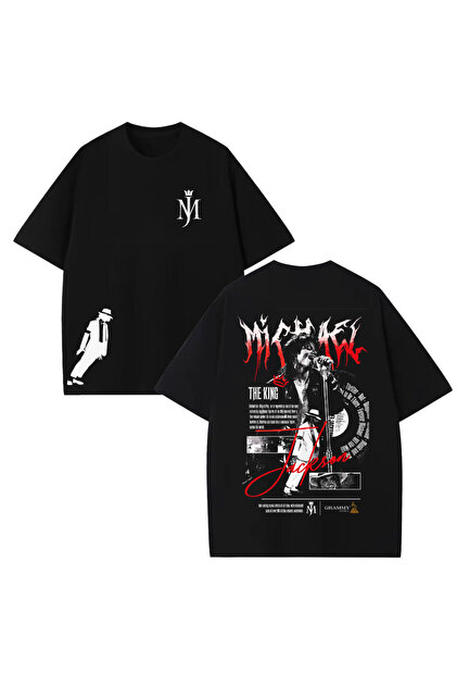 STİL-X Michael Jackson Baskılı Unisex %100 Pamuklu Oversize T