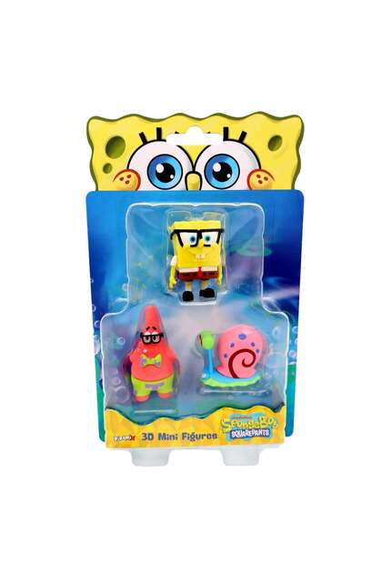 Set 3 mini figurine 3D, SquarePants, 3D