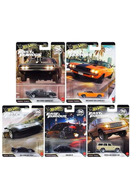 HOT WHEELS 2026 Premium Fast and Furious 5'li Set Charger, BMW M5