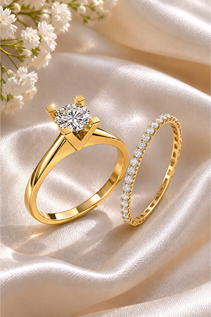 Crystal Diamond Zirconia Işıklı kutuda V model tektaş ve tamtur