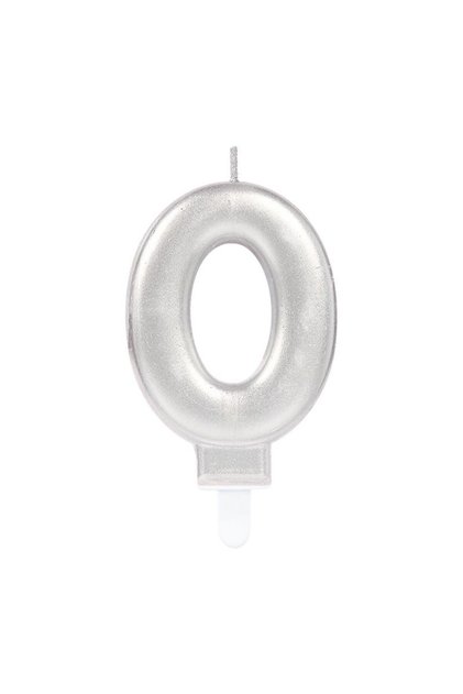 0 Number Candle Silver Color