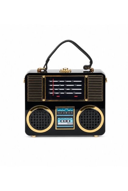 Radio-Look Design Crossbody Black Shoulder Bag