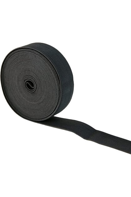 Bandă Elastică Neagră pentru Croitorie, 25 mm x 10 m, Elastic Rezistent pentru Haine și Proiecte DIY