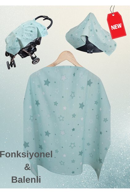 Breastfeeding Cover Functional Breastfeeding Bib Stroller Cover Underwire Mint