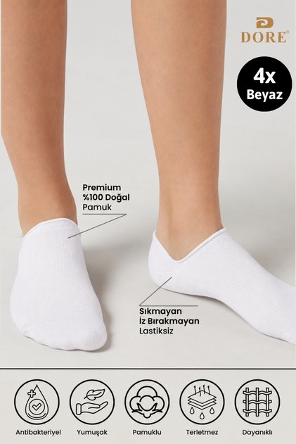 Original 4 Pairs Premium Cotton Combed Comfortable Seamless Invisible Sports Shoes Sneaker Socks