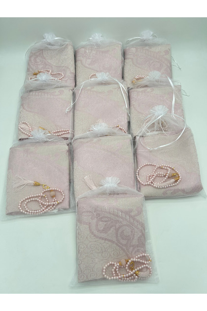 10 Pieces Gift Set (with Gift Packaging-Mevlüd-Hac&Umre) Prayery Mat and Tasbih Set