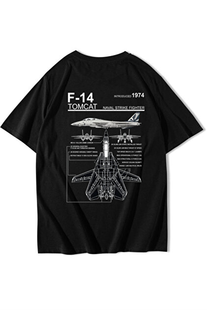 Unisex Oversize F14 Tomcat T-Shirt Black