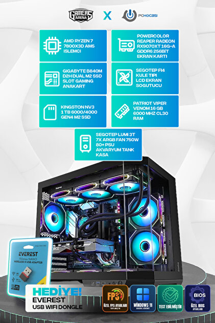 Gamers Arena PCH SCHOOL RX 9060XT AMD RYZEN 5 7500X3D 16 GB DDR5 1