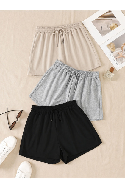 3-Pack Beige Gray Black Shorts