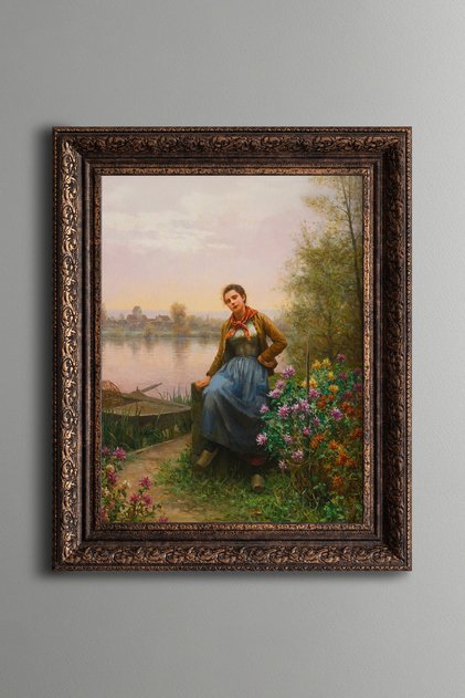 By the River - Vintage Patterned Painting - Thick Model