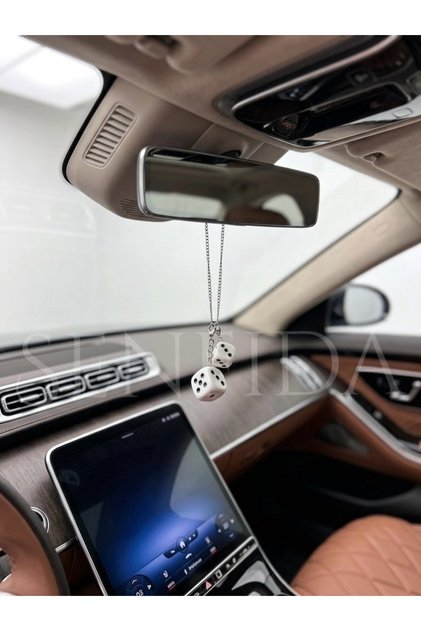 White Dice Rearview Mirror Ornament White Rearview Ornament Dice