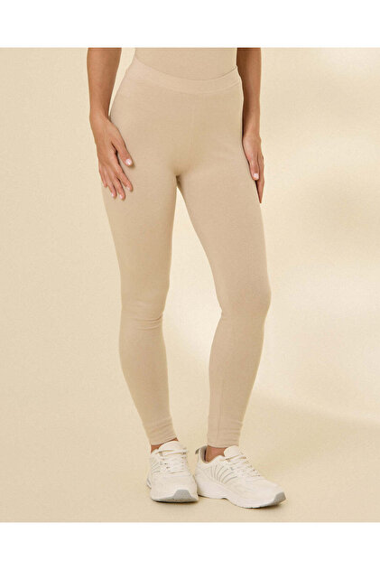 Women Beige Full Length Leggings