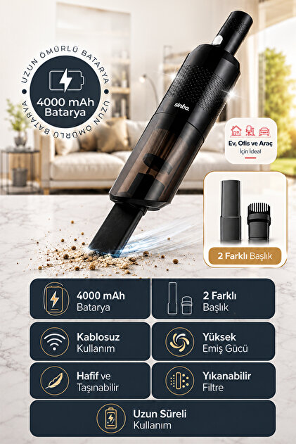 SVC 8630 Pratic Şarjlı El Süpürgesi | 55W Güçlü Motor, HEPA Filtre, 4000 mAh Batarya