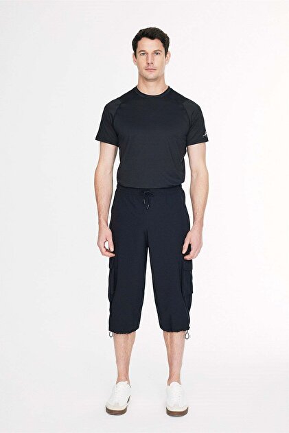 Black Men's Capri Pants with Cargo Pockets 6018