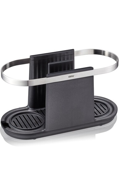 Organizator chiuveta Smartline Gefu, plastic, inox, negru, 24x10xh13 cm
