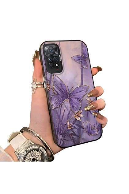 Redmi Note 12 Pro 4g Compatible Silicone Edge Hard Back Case Couple Phone Case Butterfly Pattern