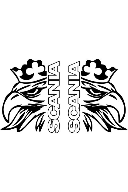 Sticker Scania laterale Griffon 70cm Argintiu