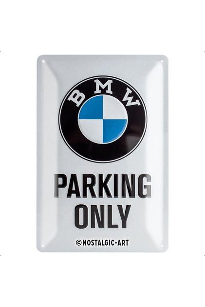 Nostalgic-Art 22241 BMW – Doar pentru parcare Alb, placă de semnalizare 20 x 30 cm