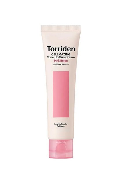 CELLMAZING Tone Up Sun Cream Pink Beige SPF50+ PA++++ - 5D Kolajen Kompleksi ve Centella İçeren Renkli Güneş Kremi 60ml