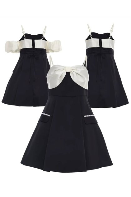 Girl's Stylish Evening Dress with Bow Detail