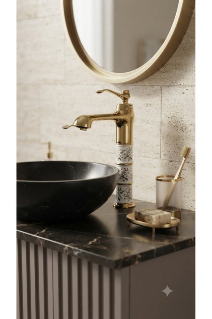 VİCTORİA GOLD ÇANAK LAVABO BATARYASI