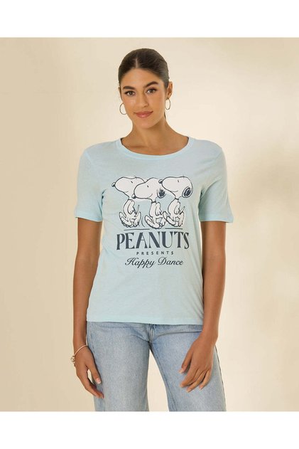 Women Blue Printed Character T-Shirt