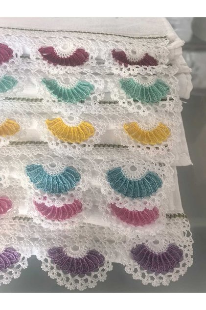 6 Pieces of Hand-Embroidered Dowry Gift Towels