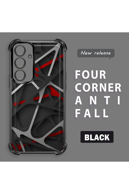 Samsung Galaxy S24 Fe Compatible Transparent Back Four Corners Reinforced Impact Protection Silicone Case