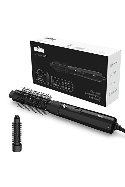 Air Styler AS1.5, Hot Air Styler with 3 Heat/Speed Settings, 300W,BRAS150SDE - Black Gloss