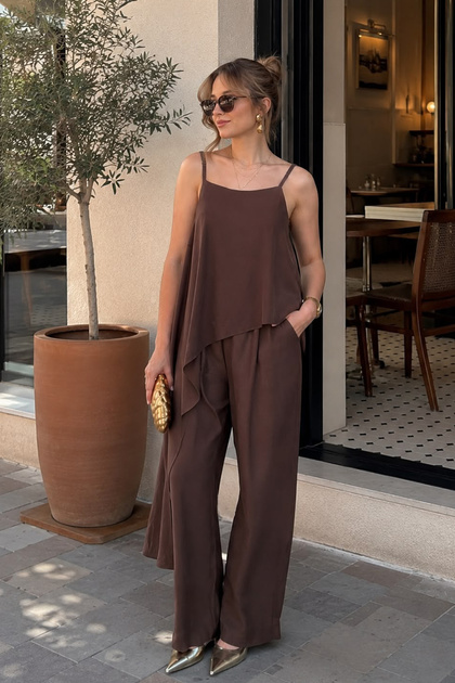 Asymmetrical Layered Detailed Adjustable Strap Double Set